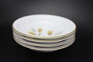 Noritake 5414 Wheaton FRUIT BOWLS Set of 4 Silver & Gold Wheat - Picture 1 of 9