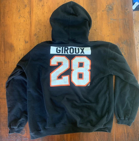 Men’s Philadelphia Flyers Claude Giroux Hoodie Sweatshirt Reebok Black Sz XL Cover