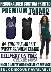 Personalised Custom Printed uc920 Premium Tabard Workwear Cleaning Apron kitchen - Picture 1 of 10