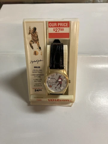 1980s Michael Jordan analog watch with original Wilson case rare version Quartz Cover