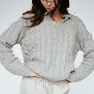 Amanda Maria Polo Pullover anthrazit Kaschmirmischung grau Größe M - Bild 1 von 7