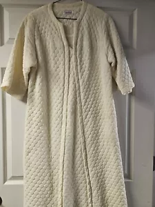 Abrigo de casa Evelyn Pearson amarillo vintage años 50 60 M/L largo acolchado cremallera - Imagen 1 de 4