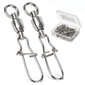 Duo Lock Snap Fishing Swivels Stainless Barrel Swivels Fishing Lure Snap Swivels - Picture 1 of 7