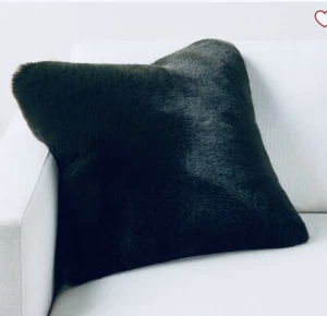 2 fundas de almohada de piel sintética Pottery Barn negras 20 X 20 nuevas.  Cierre a presión - Imagen 1 de 5