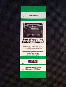 Pro Wrestling Entertainment Gen. Ad. Ticketmaster Chambersburg, Pa. 2010 - Bild 1 von 3