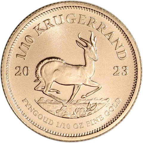 2023 South Africa Gold Krugerrand 1/10 oz - BU Cover