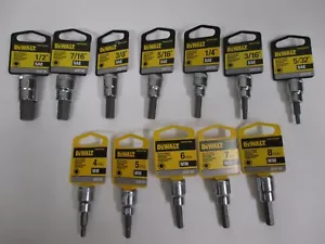 New 12 PC DEWALT Hex Bit 3/8" Drive Set - 7pc. SAE - 5 pc Metric Free Shipping - Picture 1 of 1