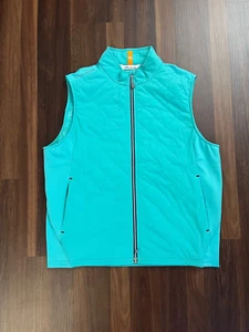 Peter Millar Crown Sport Fuse Elite Hybrid Quilted Teal Vest Men's Size Large - Picture 1 of 5