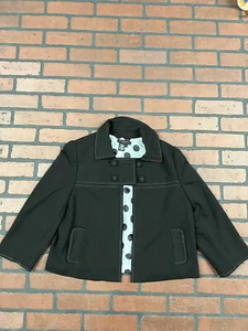 Sandro 4 Button Collar Blazer Women’s Large Black / Polka Dot - Picture 1 of 8