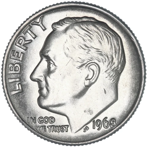 1968 (P) Roosevelt Dime BU US Coin Cover