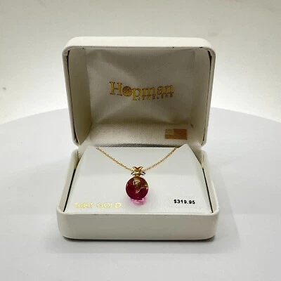 Carla | Nancy B 14k Yellow Gold Floating Ruby Pendant with Chain (4RP-1012) - Image 1 of 3