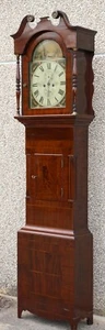 700 BROWNHILL LEEDS ANTICIO OROLOGIO IN MOGANO-PENDOLA -QUADRANTE DIPINTO - Picture 1 of 12