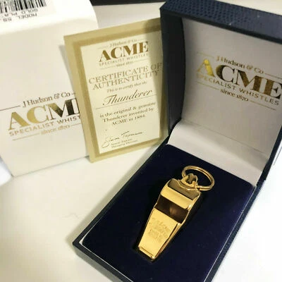 ACME 59.5 Thunderer Whistle GOLD PLATED Referee Coach Whistle Brand New Version - image 1 of 2