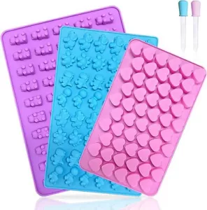 3 Pack Silicone Chocolate Molds, Reusable Candy Baking Mold Ice Cube Trays Candi - Picture 1 of 6
