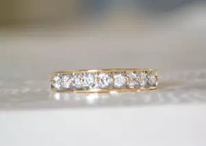 New Ladies 14K Yellow Gold Half Carat Diamond Anniversary Band Sz 6, 2.7g - Picture 1 of 8