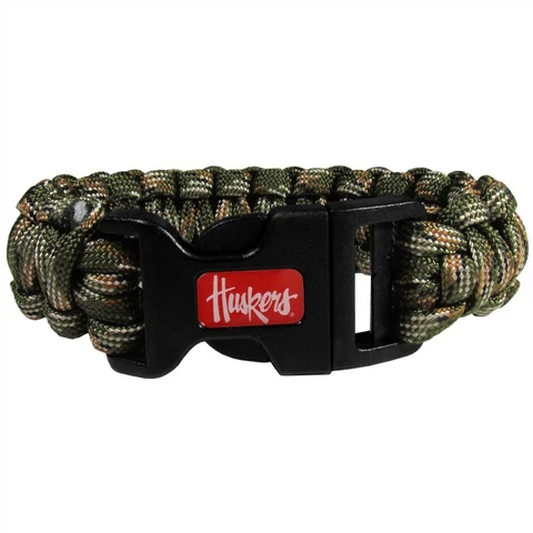Nebraska Cornhuskers Paracord Survival Bracelet Sport Jewelry Strap NCAA College Cover