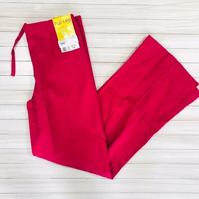 Nuevo con etiquetas Pantalón Médico Landau Pierna Completa #8373 Talla PEQUEÑO Rojo Verdadero Cintura Trasera Elástica Foto 1 de 4