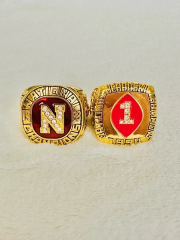 2 PCS Nebraska Cornhuskers 18k GP Championship Ring, US SHIP 1983/94 Cover