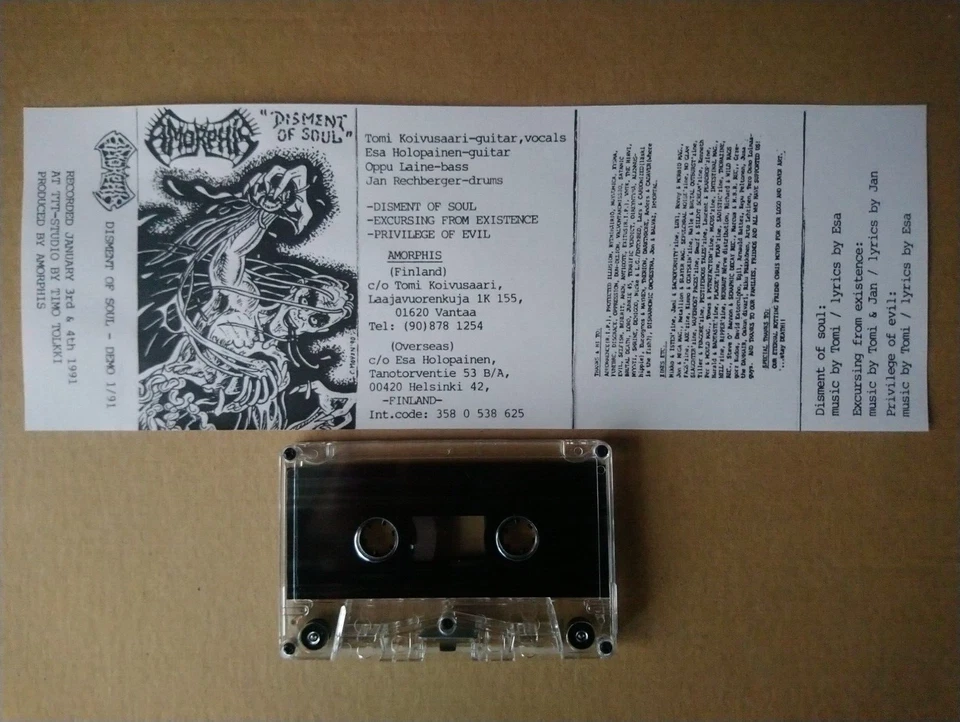 AMORPHIS Disment Of Soul Tape, Sentenced Funebre Abhorrence Dissection Entombed Foto 1 de 1