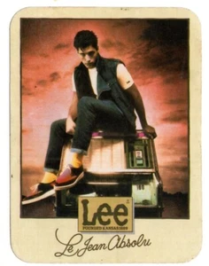 Pegatina publicitaria vintage LEE Jeans Le Jean Absolu Francia Hot Guy on Jukebox - Imagen 1 de 2