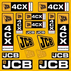 Juego de pegatinas Jcb 4CX Sitemaster Backhoe Loader Aftermarket Decal Sticker - Imagen 1 de 3