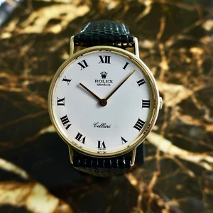 A BEAUTIFUL VINTAGE 1974 ROLEX CELLINI MID-SIZE WRISTWATCH IN 14K GOLD - Picture 1 of 8