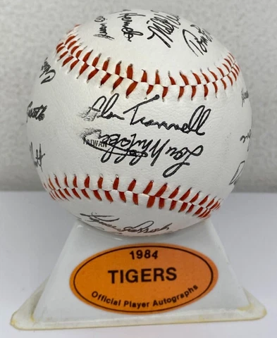 1984 DETROIT TIGERS World Series Champions Team Signed Baseball Alan Trammell Cover