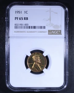 1951 Lincoln Wheat Cent Proof - 1c NGC PR65 RB - Red Brown - Picture 1 of 4