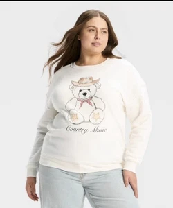 Zoe + Liv: Damen SMALL Country Musik Teddybär Grafik Sweatshirt (22) - Bild 1 von 6