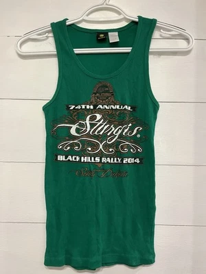 Sturgis Black Hills Rally 2014 Green Tank Top Sz M Retro John Deere South Dakota - Image 1 of 3