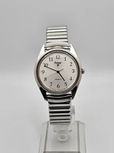 Vintage 1983 Pulsar by Seiko V501-0019 Herren Analog Uhr weißes Zifferblatt silberfarben - Bild 1 von 17