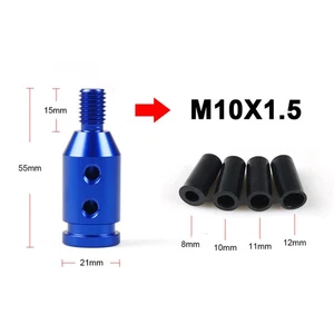 Universal Blue Aluminum Shift Knob Adapter M10x1.5 Non Threaded Shifters Set - Bild 1 von 6