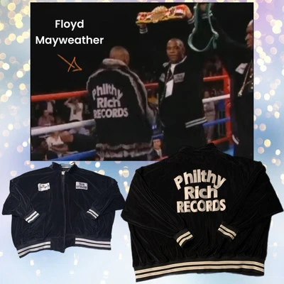 2003 Floyd Mayweather Vs Ndou Philthy Rich Records’ Team,Ring Worn Velour Jacket - Image 1 of 4