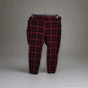 Torrid Cotton/Spandex Full Length Leggings Red & Black Plaid Size 4 - Picture 1 of 14
