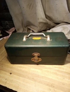 walton grip loc tackle Tool box Green Metal Two Drawer - Imagen 1 de 9