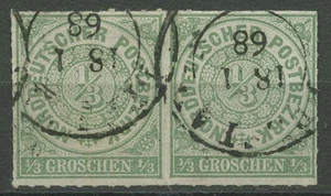 Distrito postal del norte de Alemania NDP 1868 1/3 centavos 2 pares horizontales sellados - Imagen 1 de 1