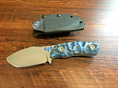 Dead Moose Ops (DMO) Chub Survival Knife Handmade Blue/Gray 3.5" Blade - Image 1 of 4