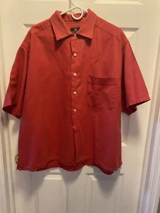 Mens Structure M Red Button Down Short Sleeve Shirt - Picture 1 of 5