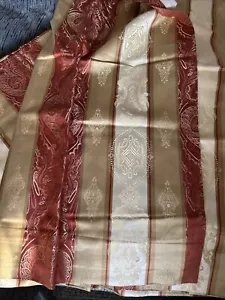 Curtains Lined Quality. 160”x 39” Woven Fabric, Caravan Bay, Gold/terracotta - Picture 1 of 4