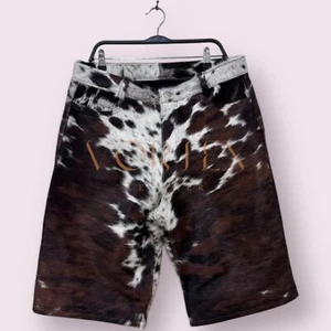 Herren Weiß & Braun Leder Short Western Style Echt Rindsleder Short - Bild 1 von 3