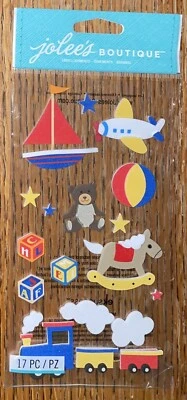 RARO Jolees Bebés Niños Juguetes Tren Jugar Oso de Peluche Barco Avión Caballo Pelota Pegatinas Foto 1 de 4