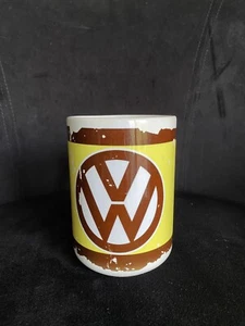 Volkswagen Yellow / Brown Coffee Mug Cup The Rusty VW 2014 - Picture 1 of 5