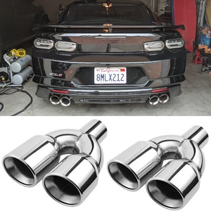 Para Chevrolet Camaro SS ZL1 2.5" a 3.5" Escape Puntas Cuádruples Doble Pared Inoxidable - Imagen 1 de 15
