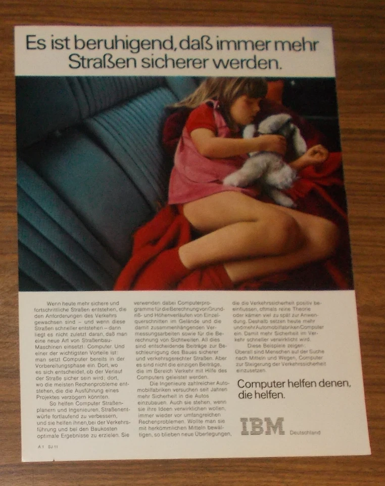 Seltene Werbung IBM - Computer helfen - Auto & Verkehr 1972 - Bild 1 von 1