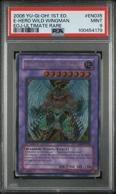 2006 YUGIOH 1ST EOJ-EN035 ELEMENTAL HERO WILD WINGMAN ULT PSA 9 MINT #100454179 - Image 1 of 2