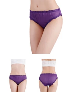 5 Pairs/lot Women's Silk Panties Bikinis M L XL 2XL Multicolor Nature Silk Thin - Picture 1 of 24