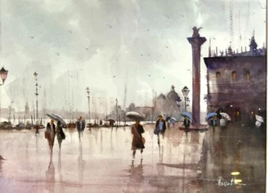 Schönes Aquarell Gemälde von Venedig - Bild 1 von 5