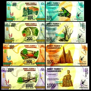 Madagascar 100, 200, 500, 1000 Ariary 2017 Banknote World Paper Money Set of 4 - Picture 1 of 1