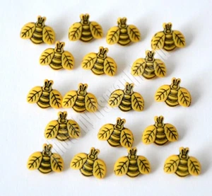 Tiny Bees ~ Button Fun 1858 / Jesse James Dress It Up / Golden Yellow Shank Back - Picture 1 of 4