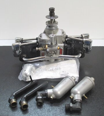 SAITO FA-270T 45cc Flat Twin 4 tiempos motor brillante con silenciador para avión R/C Foto 1 de 4